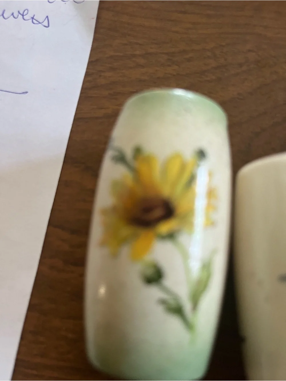 Ceramic napkin rings - Set of 4, White and Pastel Floral